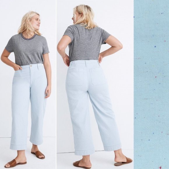 MADEWELL Slim Emmett Wide-Leg Crop Pants Speckle - Picture 14 of 14